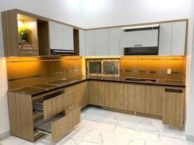 Tủ Bếp Nhựa Vân Gỗ TBN391